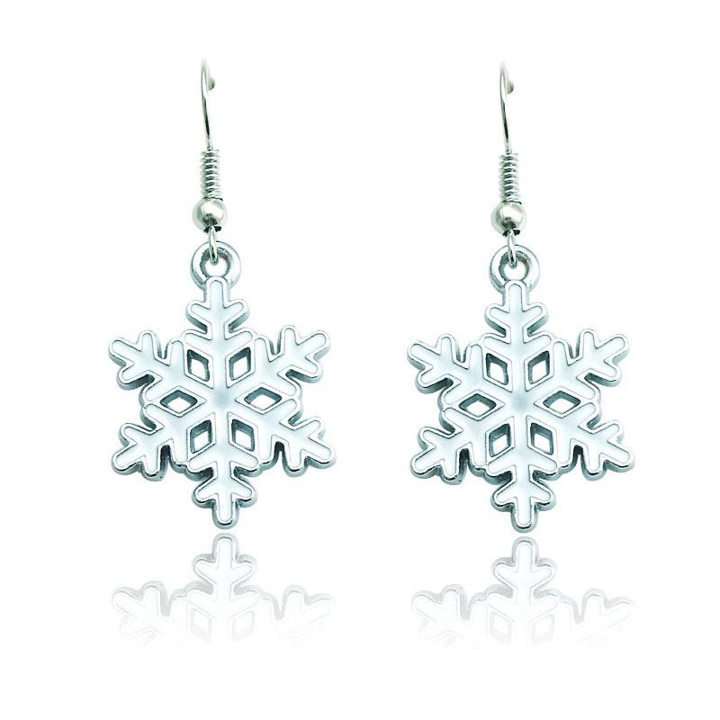 2018 Evropské a americké módní vánoční náušnice s vločkami - Stylové sváteční doplňky