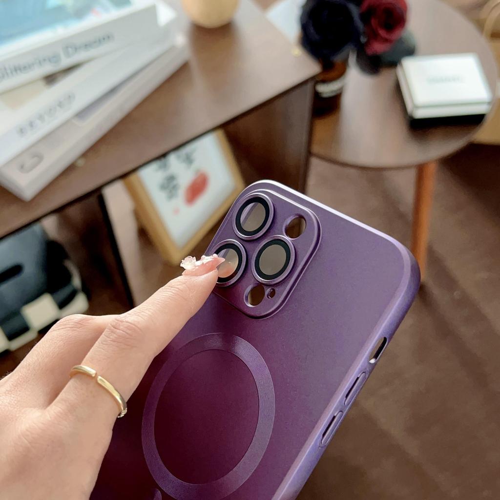 Matte Camera Lens Protective Magnetic Charge Bumper Phone Case For iPhone 17 Air 16 PM 15 14 Plus 13 12 11 Pro Max Soft TPU Silicone Shockproof Cover