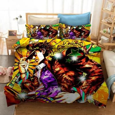 Anime Jojo Bizarre Adventure Jotaro Kujo Bettwäsche-Set Jungen Mädchen Twin Queen Size Bettbezug Kissenbezug Bett Jungen Erwachsene