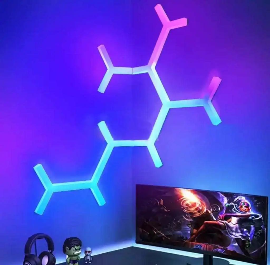WIFI APP Smart Lamp Tuya Music Rhythm Control Splicing Ambient Quantum Lights LED Night Light for Game Room Bedroom Decoration