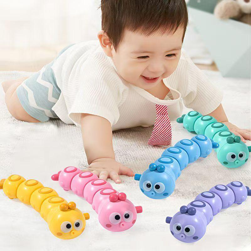 

Wind-Up Fuzzy Caterpillar Crawling Baby Pacifier Toy жовтий