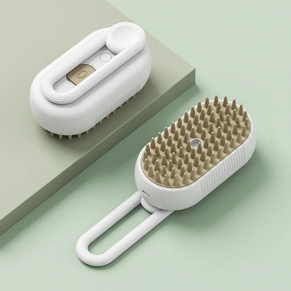

Парова щітка для котів Steamy Dog Brush 3 в 1 Електричний спрей Щітки для котячої шерсті для догляду за домашніми тваринами Масажна гребінець Гребінці для видалення шерсті для кішок і собак білий