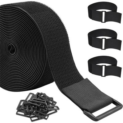 Heavy-Duty Cut-to-Length Hook & Loop Cable Ties – 5m Roll With 20 Fasteners – 2-5cm Width Options – Reusable Nylon Straps For Organization