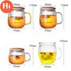 Hi Creative Glass Tea Infuser Cup With Transparent Filter Handle Bamboo Lid Heat-resistant Flower Teacup Office Tea Mug Drinkware