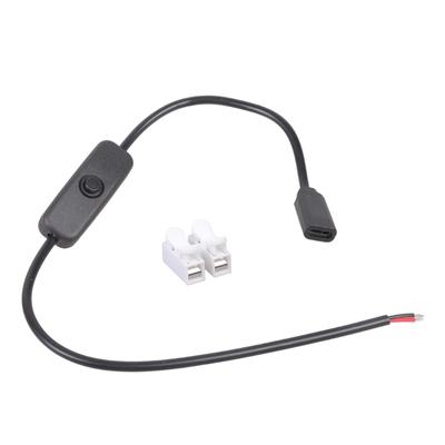 USB C To 2Pin Bare Wire Power Cable with On Off Switching Connectors Easy Installation for Low Power Devices 5V2A Output