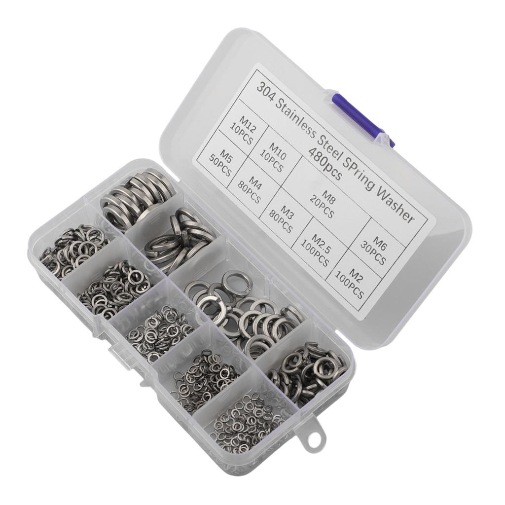 Heavy Load Applications Spring Washers Assorted Washers Compact Packaging Box High Strength Material For Bolts