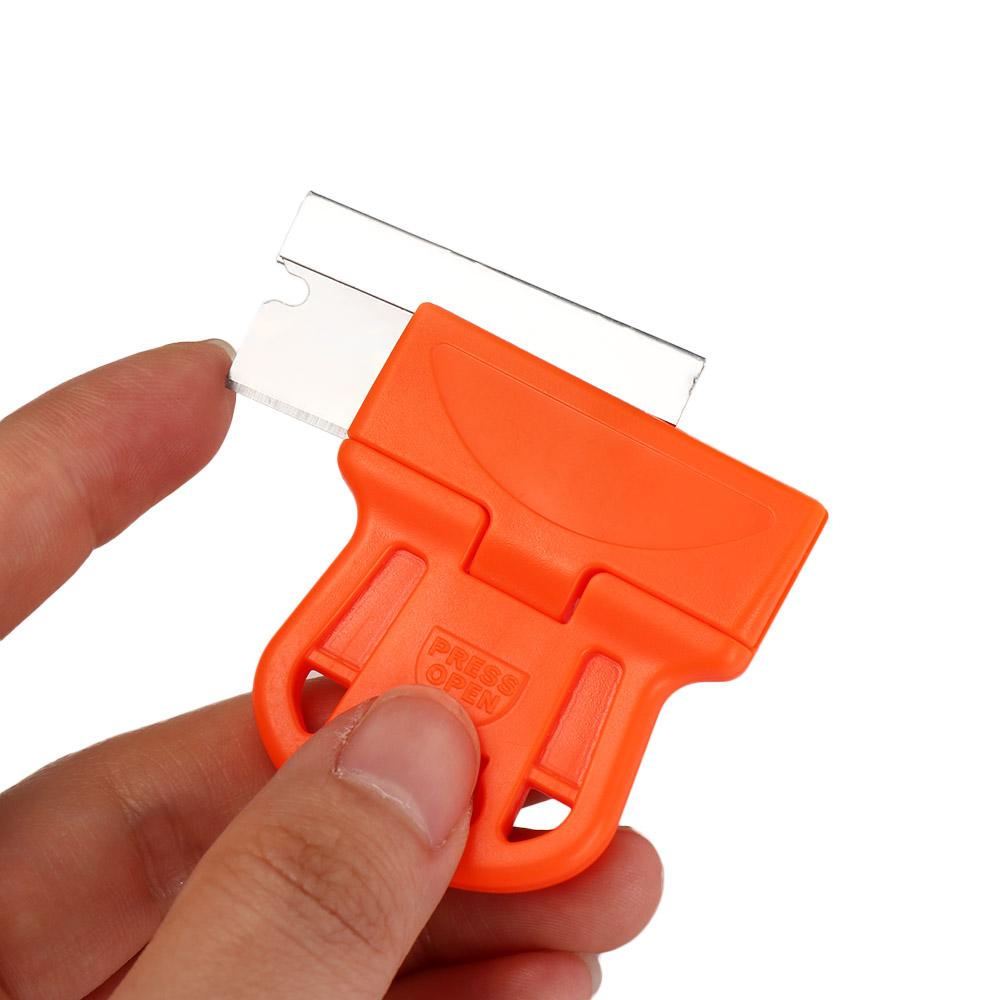Mini Plastic Scraper With Blade Steel Blade Squeegee One-Sided Spatula Glass