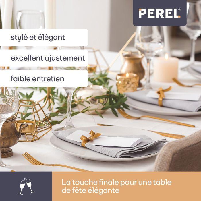 Perel housse de table pour table rectangulaire arquée blanc fp400