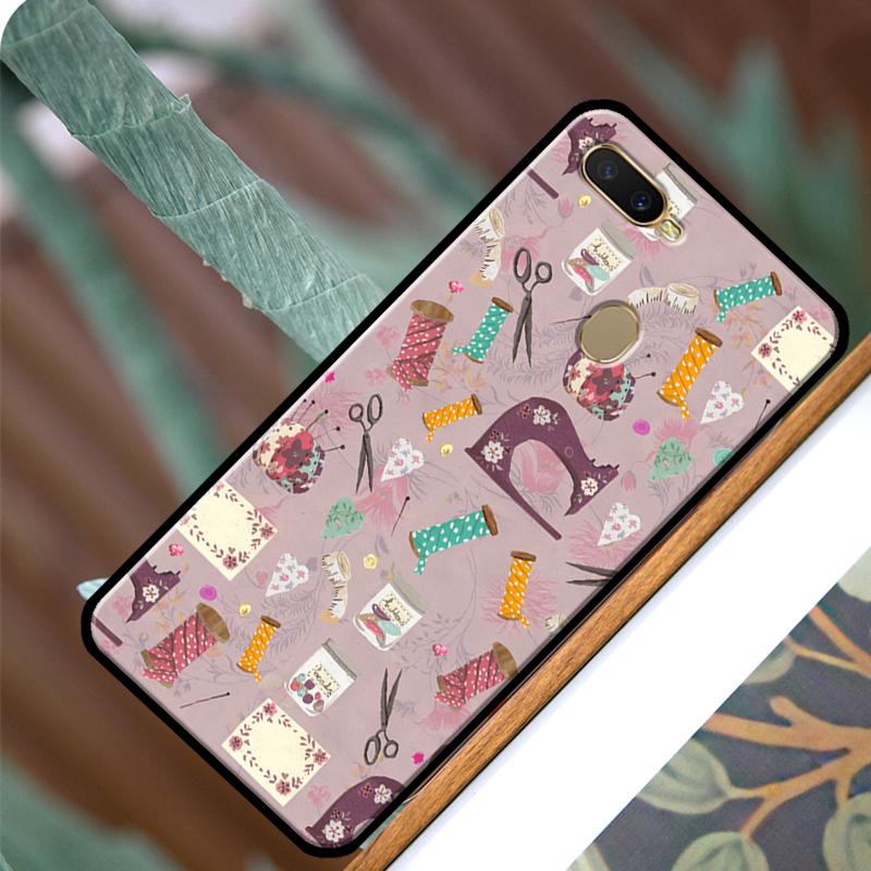 Sewing Scissors Phone Case For OPPO A15 A3S A5S A52 A72 A54 A74 A94 A83 A91 A93 A5 A9 A31 A53 A53S 2020
