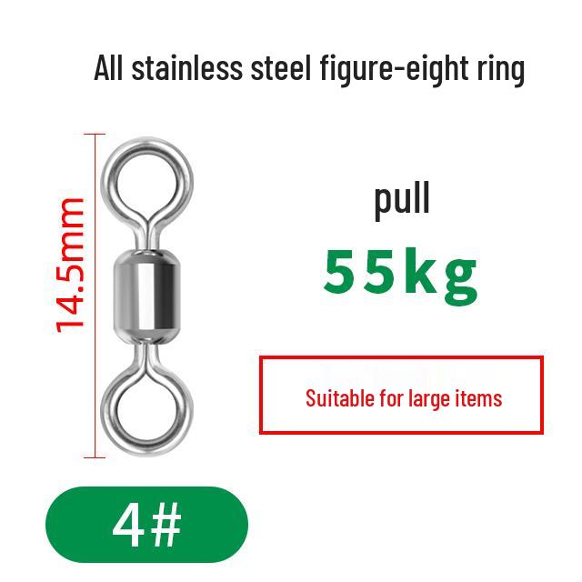 Stainless Steel High-Speed Figure Eight Ring Fishing Swivel Connector