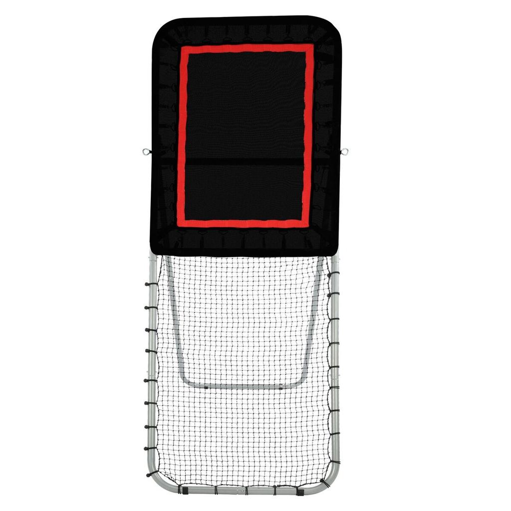 Folding Lacrosse Rebounder for Backyard, 3x8 Ft Volleyball Bounce Back Net, Pitchback Throwback Baseball Softball Return Training Screen, Adjustable