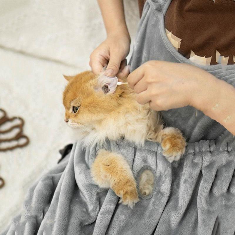 Cozy Pet Carrier Apron For Small Cats And Dogs - Perfect For Outdoor Winter Travel - Features Hanging Chest Bag And Cat Sleeping