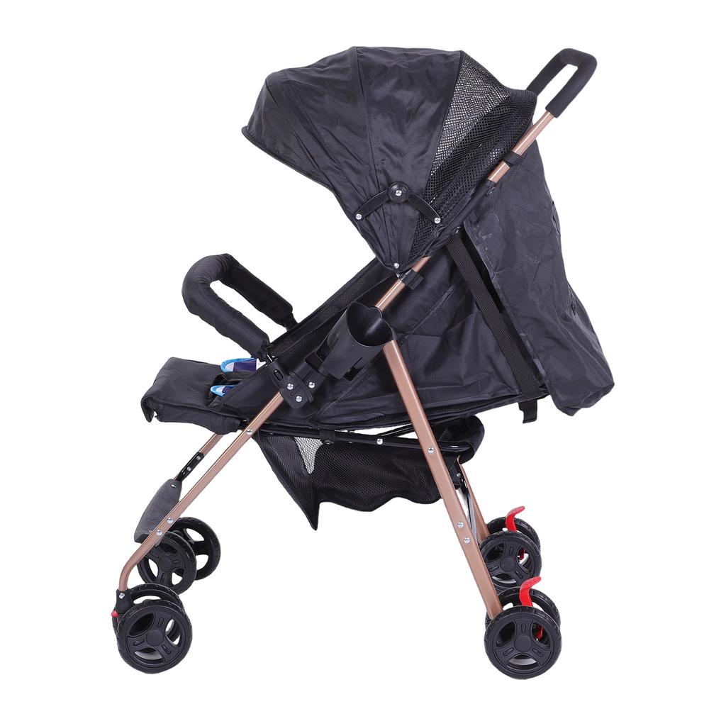 Baby Stroller Lightweight Foldable Shock Absorption High Landscape Toddler Pushchair with   Backrest Canopy Net Storage Basket for Outdoor