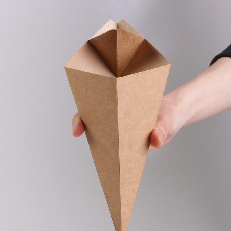 50Pcs French Fries Box Cone Chips Ketchup Cup Fast Food Restaurant Take-Out Disposable Food Paper Package