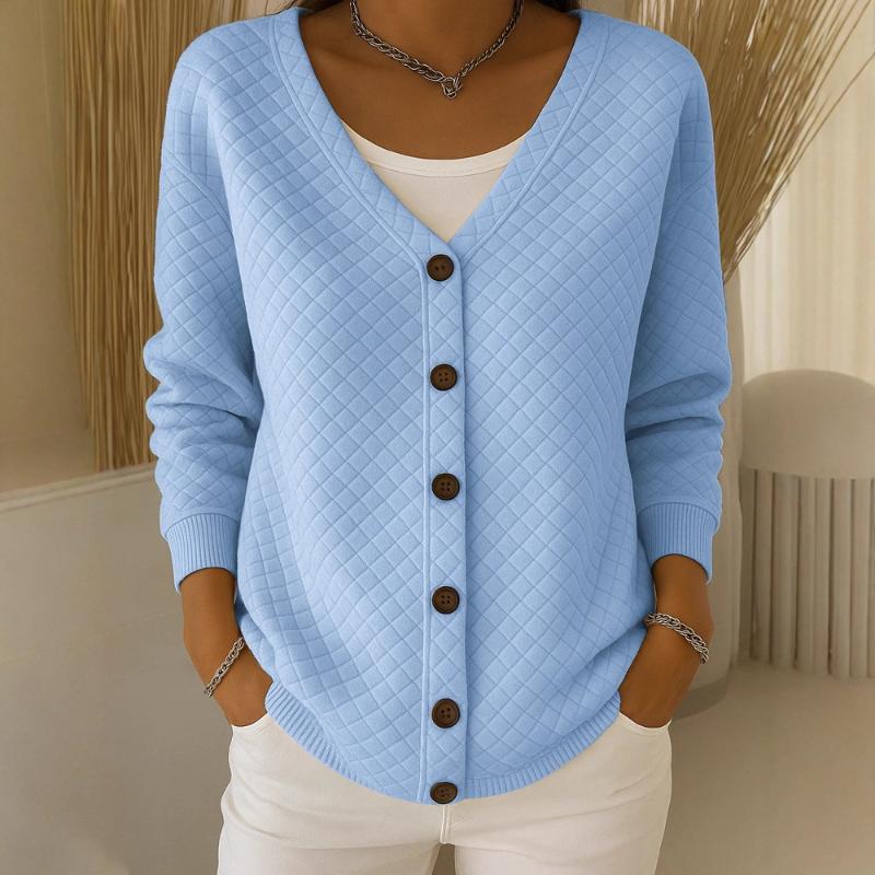 Autumn Winter New Women's Casual Loose Fashion Plaid Long Sleeve Knit Cardigan Hoodie Jacket