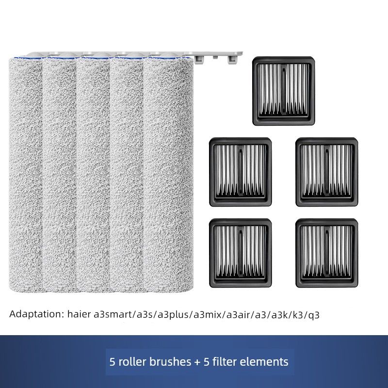 Suitable for Haier Floor Washing Machine Accessories A3 Air/Smart/S/K/Mix Roller Brush Filter Element Consumables Cleaning Fluid