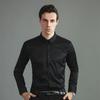 Men's Spring Autumn Long Sleeve T-shirt Solid Business Shirt Slim Fit Turn Down Collar Top