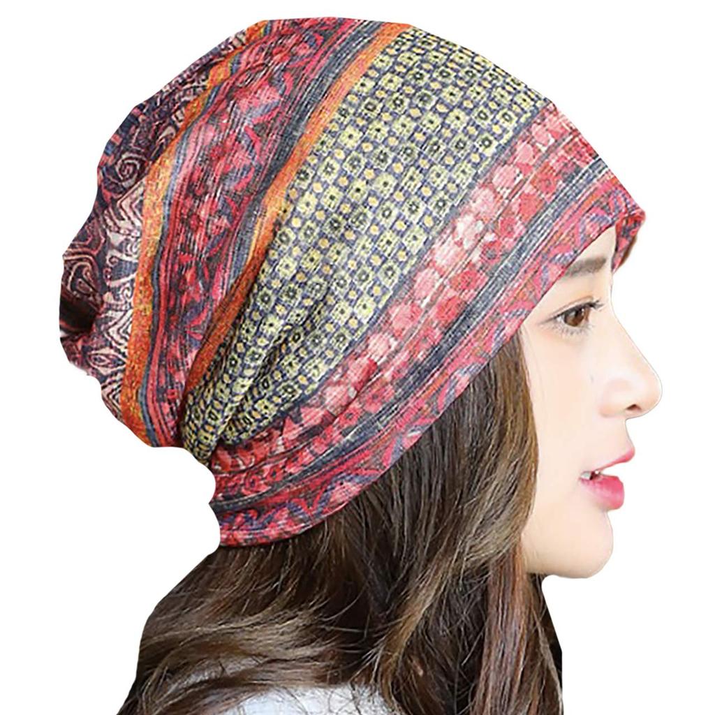 WHITE FANG Summer Knit Linen Neck CA252 Hat, Cap, 2-way Warmer, Women's (01 Red)