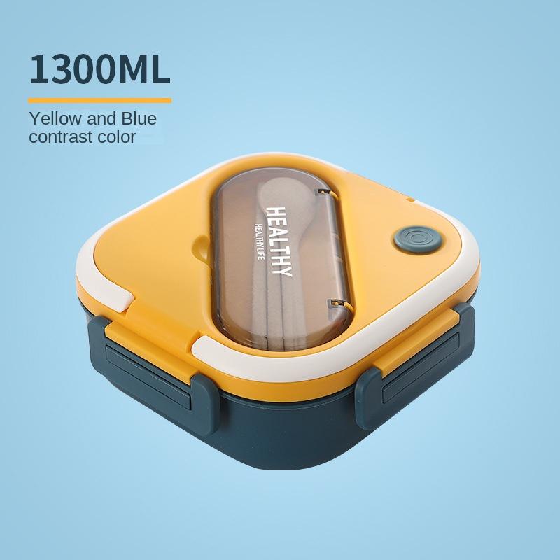 

Baby Bento Box Portable Compartment Fruit Food Box Children Microwave Lunch Box with Fork and Spoon Picnic Fresh Box Snack Box синій