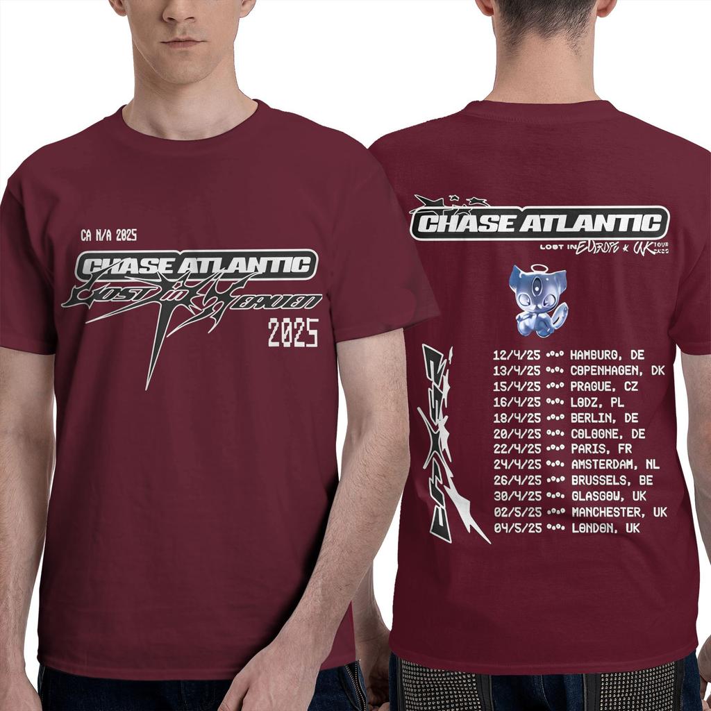 Chase Atlantic  T Shirt Men Music Vintage Pure Cotton T-Shirts Summer Round Neck Hipster Tee Shirt Pattern Oversized Tops