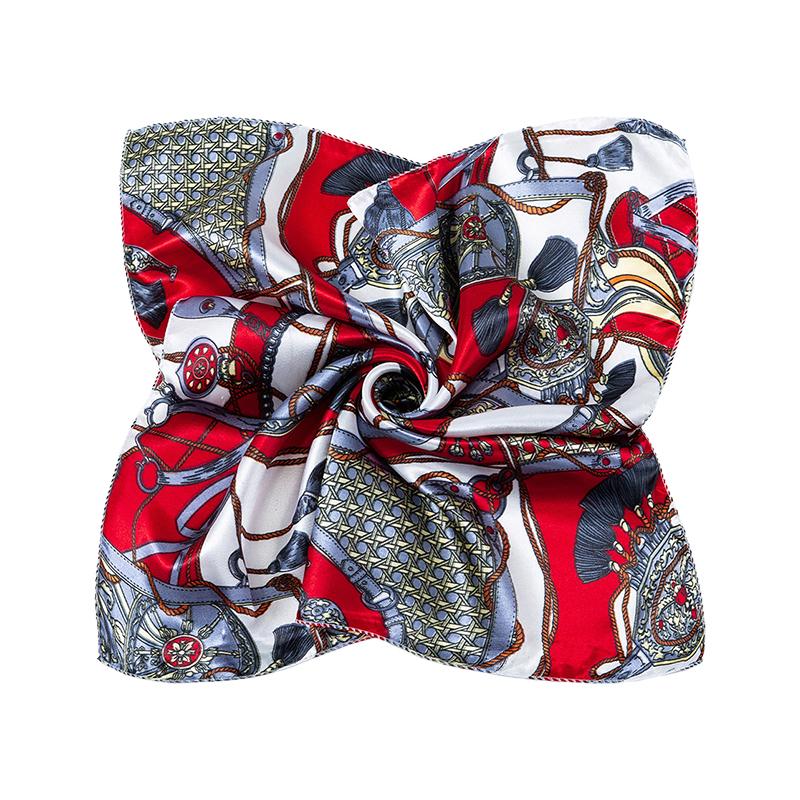1Pc Square Elegant Bandana Fashionable Hijab Flight Attendants Women's Scarfs Polyester 50x50CM