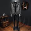 Men's Hong Kong Style PU Leather Fur-Lined Jacket