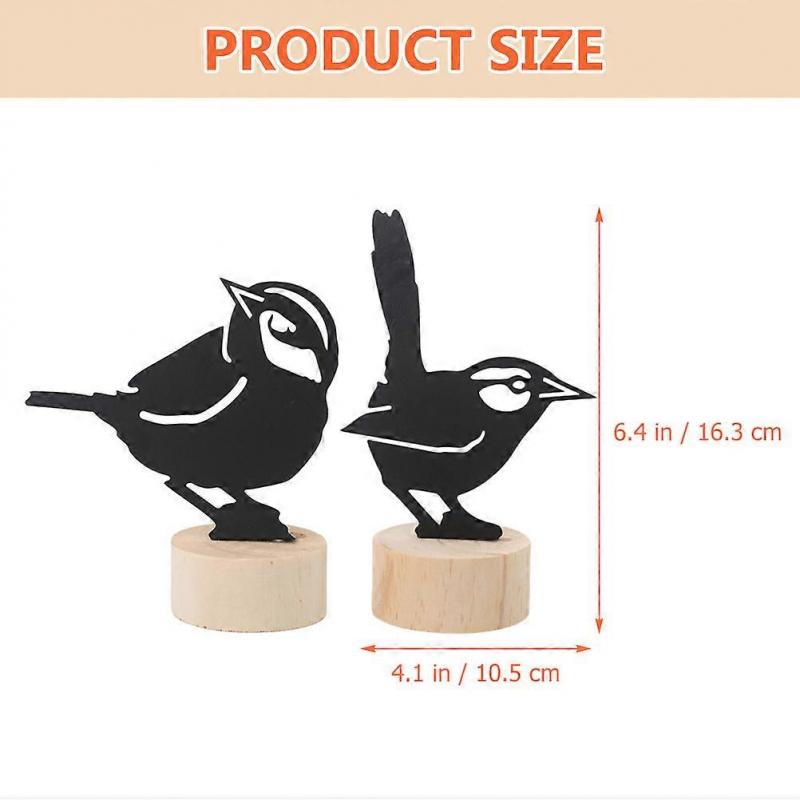Black Iron Photo Clip Bird Memo Holder for Desktop Use 2Pcs Set