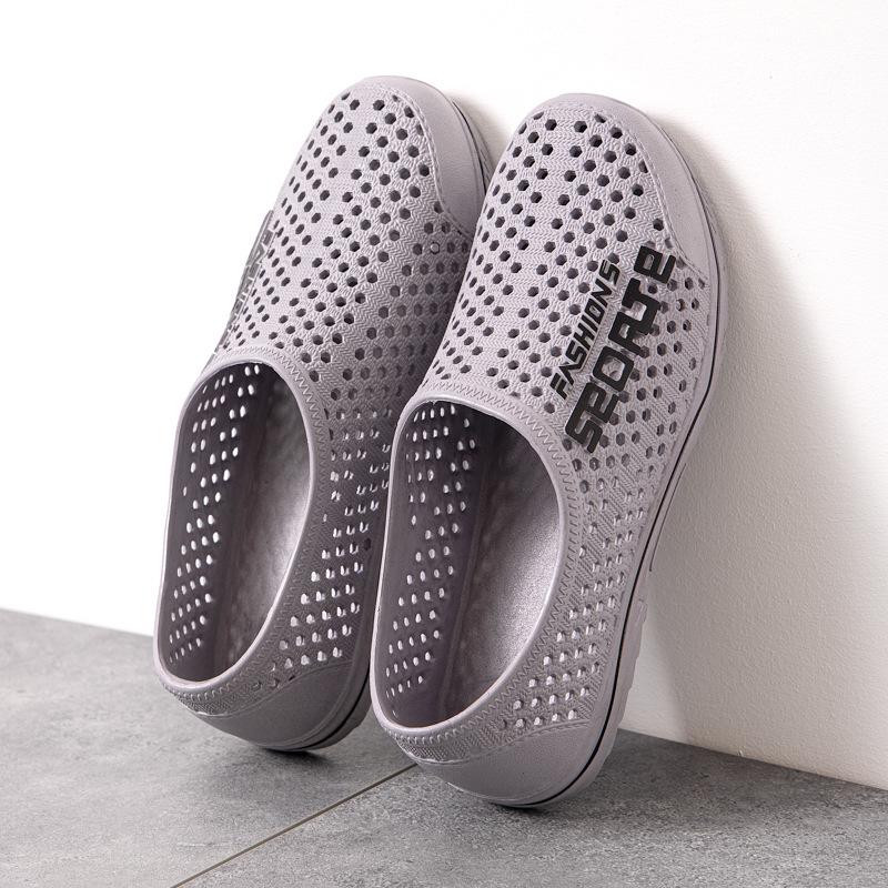 

Новые летние мужские сандалии с отверстиями, обувь с дышащей сеткой, обувь для отдыха «Птичье гнездо», пляжная обувь для прогулок на открытом воздухе, обувь для отслеживания ручья 43 серый