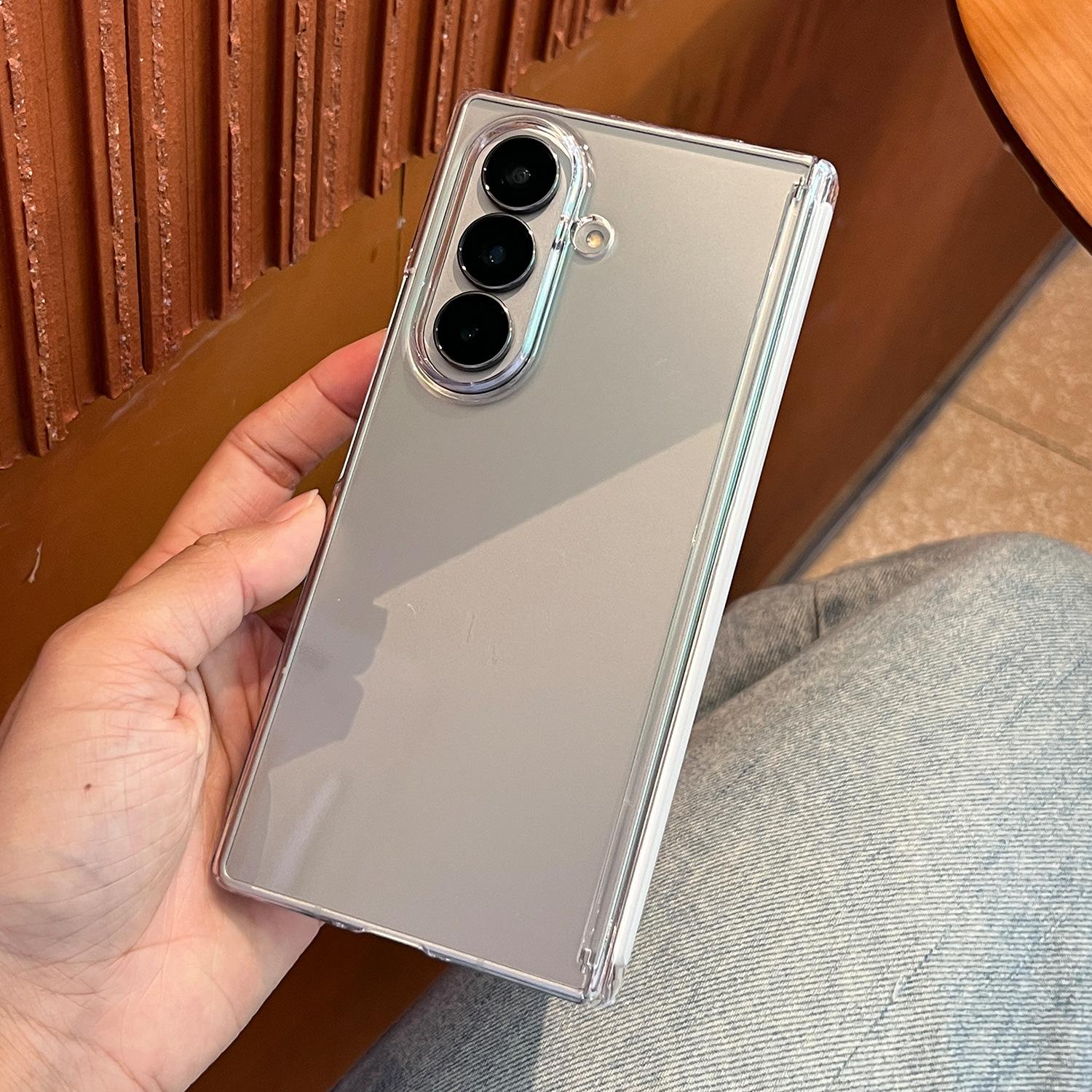 

Подходит для Samsung Zfold7 Магнитный чехол для мобильного телефона с присоской Fold6 Прозрачный ПК Закаленный Двусторонний Чехол для защиты от падений с центральным валом Samsung Z Fold7