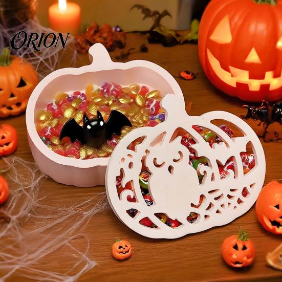 Resin Casting Molds 1 Set Halloween Pumpkin Lampshade Silicone Mold, DIY Hollow Ambient Mold Box Gypsum Cement Epoxy for Crafts Shaped Craft Supplies