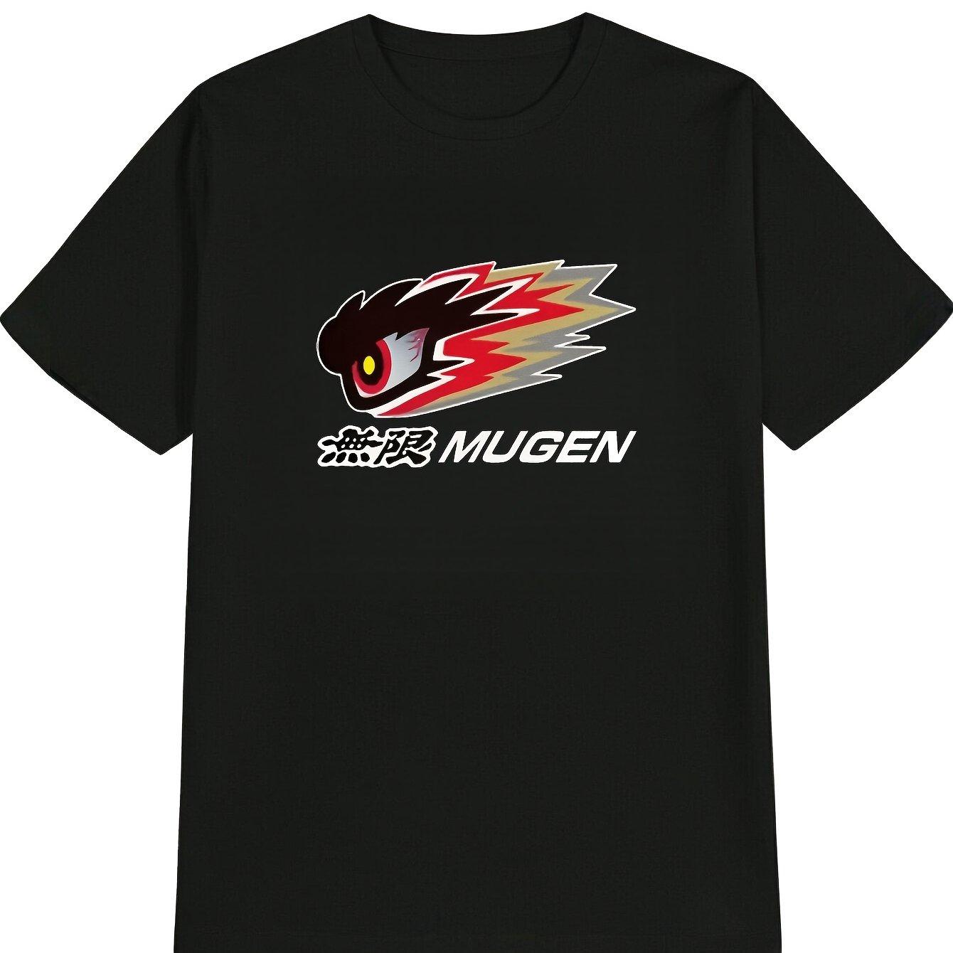 Mugen Power Racing Tuner Mens Black TShirt Japanese Racing Graphic Mugen Logo Dragon Design Heavyweight Cotton Knit Fabric S