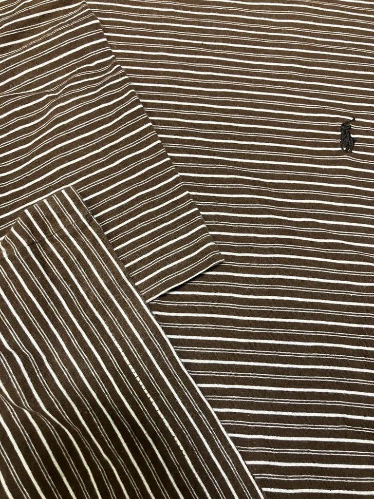 [USED] Vintage 90s Polo Ralph Lauren striped T-shirt, brown