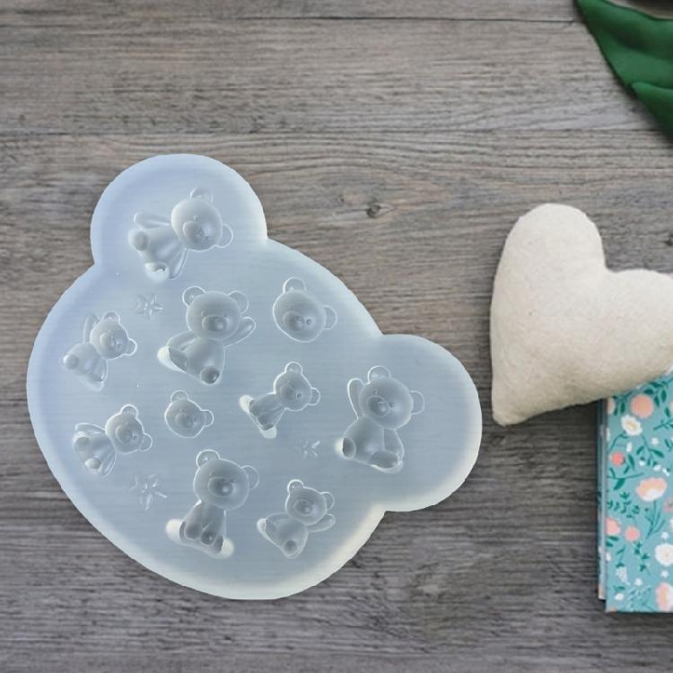 Flexible Silicone Pendant Mould Epoxy Resin Small Bear Accessories Mold Elegant Handmade Jewelry Projects Making Mold