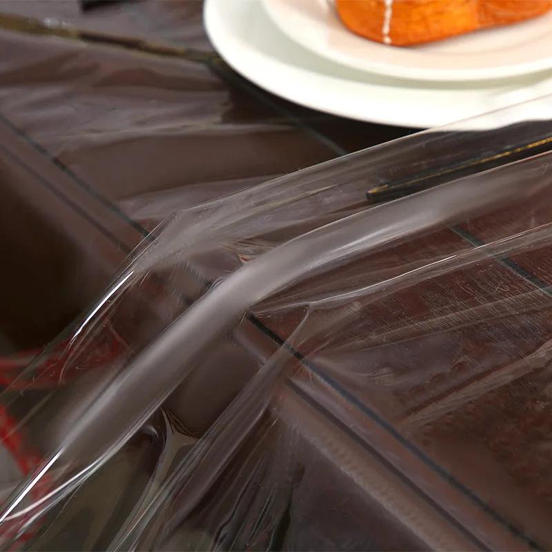 Waterproof Table Cloth PVC Transparent Soft Dining TableCloth Lace Embroidered Oil-proof Table Cover Coffee Table Crystal Plate