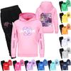 Children's Hooded Top And Pants Two-piece Tracksuit Set Long-sleeved Printed Sweatshirt Set