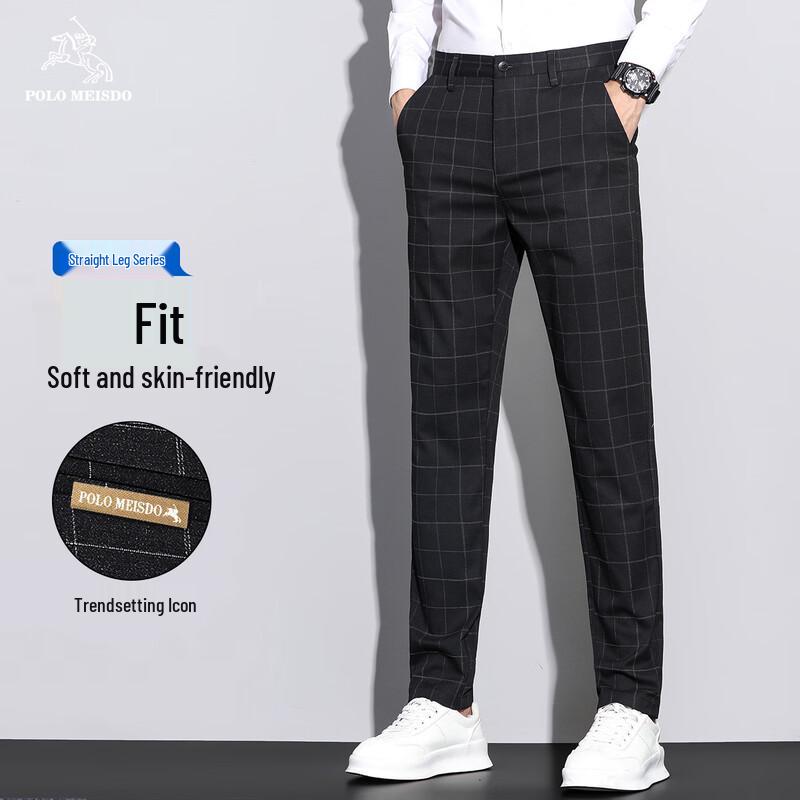 

POLOMEISDO Men s Slim-Fit Business Casual Trousers 29
