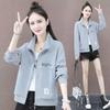 Women's Stand-Up Collar Hoodie Jacket: 250g Large Fish Scales, Loose Plus Size, Slimming, Versatile, Casual Outer for Spring and Autumn.