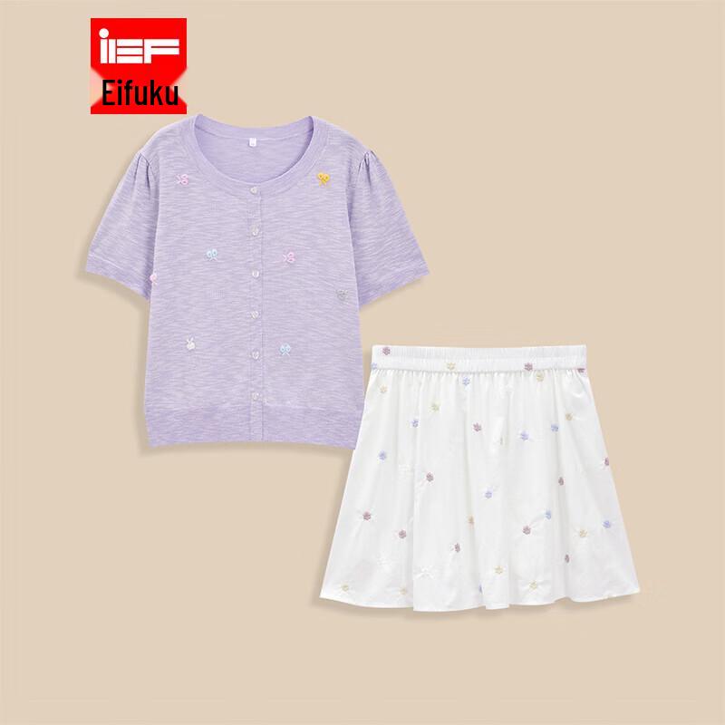 IEF 2025 Летний французский стиль Большие размеры Комплект из двух предметов L