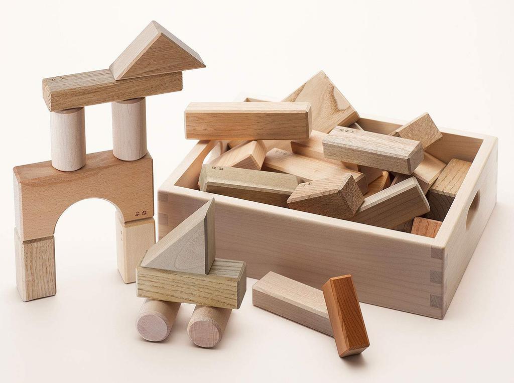 Oak Village Parquet Building Blocks a wooden A wooden toy that also makes a great baby shower Wood External dimensions of wooden length 21 x width 27