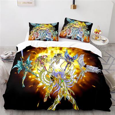 Cartoon 3d Saint Seiya Printed Bedding Set Anime Duvet Cover Pillowcase Adult Kids Comforter Cover Set Twin Full Queen King Size