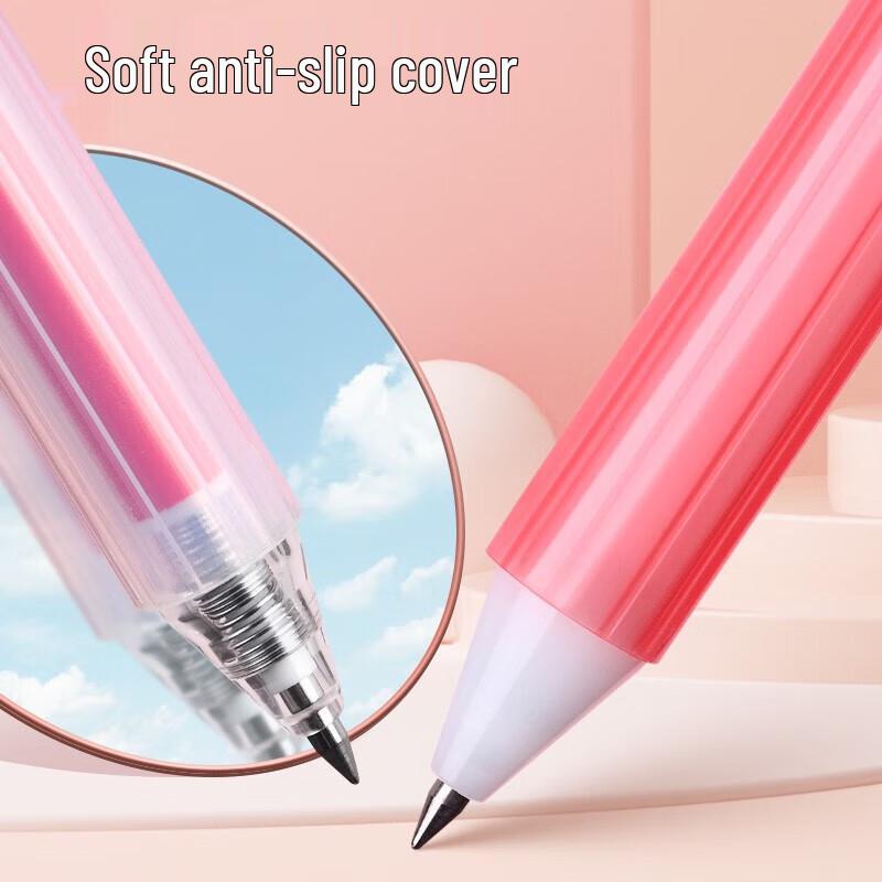 Luwen Pink Strawberry Click Gel Pen Set with A6 Pouch