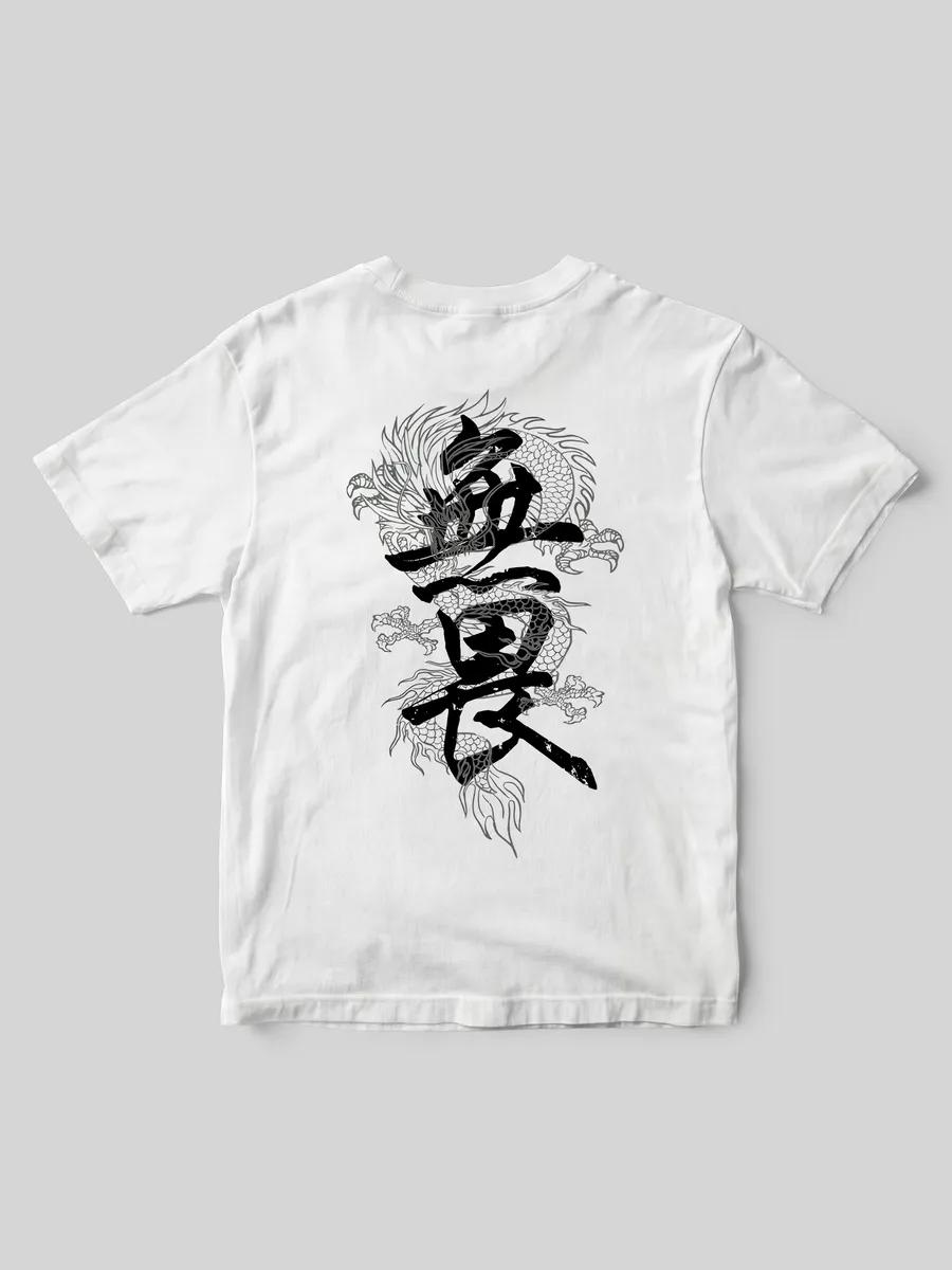 Oversized thick T-shirt with Dragon Print Japan 2XL