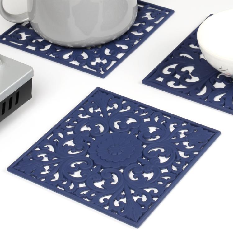 Silicone Material Anti-scalding Pad Square Dining Mats Placemats for Kitchens