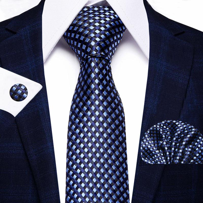 Men'S Business Tie Set, Tie Bow Tie Pocket Towel Cufflinks 3-Piece Set