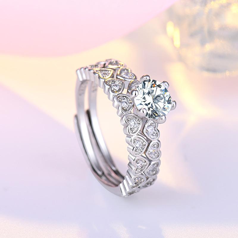 Lindon Klassischer Zirkonring aus Kupferlegierung, Damenschmuck, Hochzeitsversprechen, Partygeschenk