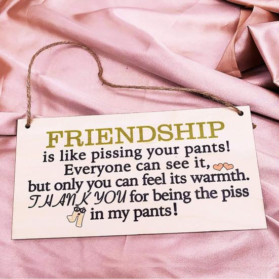 Hanging Sign Exquisite Inspirational Friendship Workmanship Wide Application Wood Plaque Decor for Gift