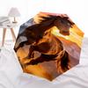 1pc Horse Sunset Automatic Folding Umbrella Portable Collapsible 8-Rib Umbrella for All Seasons, Casual Outdoor Accessory, B58