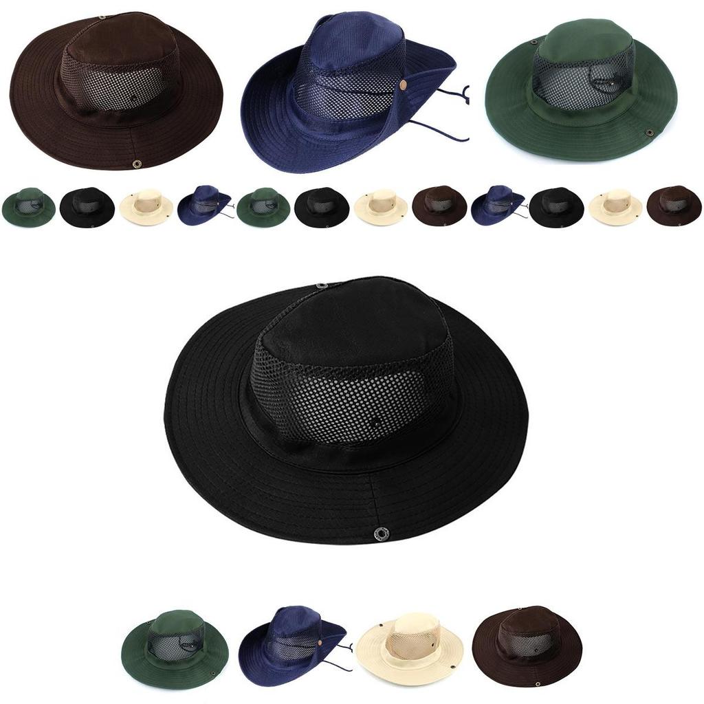 Breathable Outdoor Men Folding Adjustable Mesh Sun Protection Hat Bucket