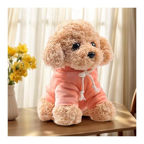 Plush Toy Poodle In Pink Dress, 20cm, Realistic, Soft Interior Dog Goods, Gift Set for Girls, Baby Shower Present (20CM/Ages 3+), Premium Soft-Touch