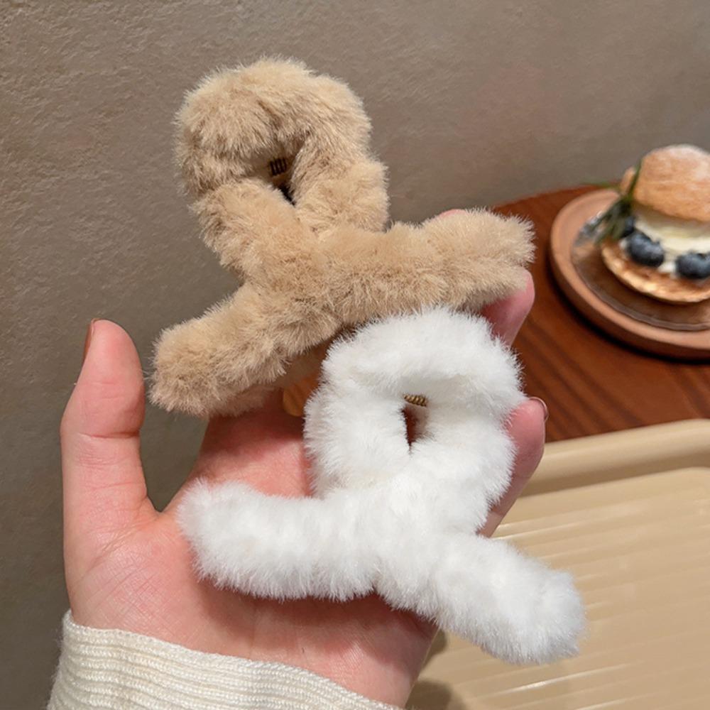 Korean Style Crab Headwear Faux Fur Hair Accessories Barrette Hair Barrettes  Winter